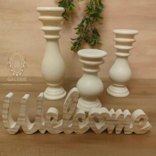 welcome set ( 3 candle holders & welcome decorative piece)