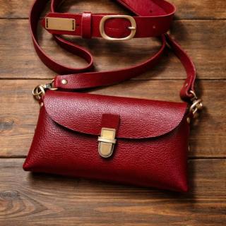 The red statement mini [fully handmade natural leather bag ]