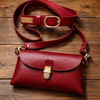 The red statement mini [fully handmade natural leather bag ]