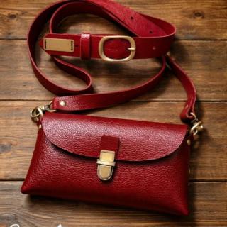 The red statement mini [fully handmade natural leather bag ]