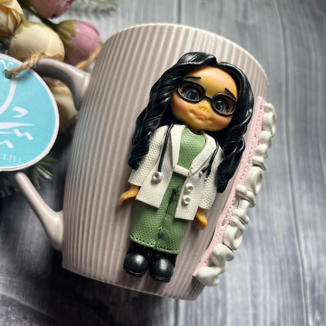 Personalized Doctor Mug – Handmade Polymer Clay 3 doc3.jpg
