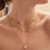 Flower and diamond necklace