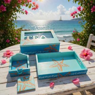 Summer Set: Tea Box, Tray and Coasters