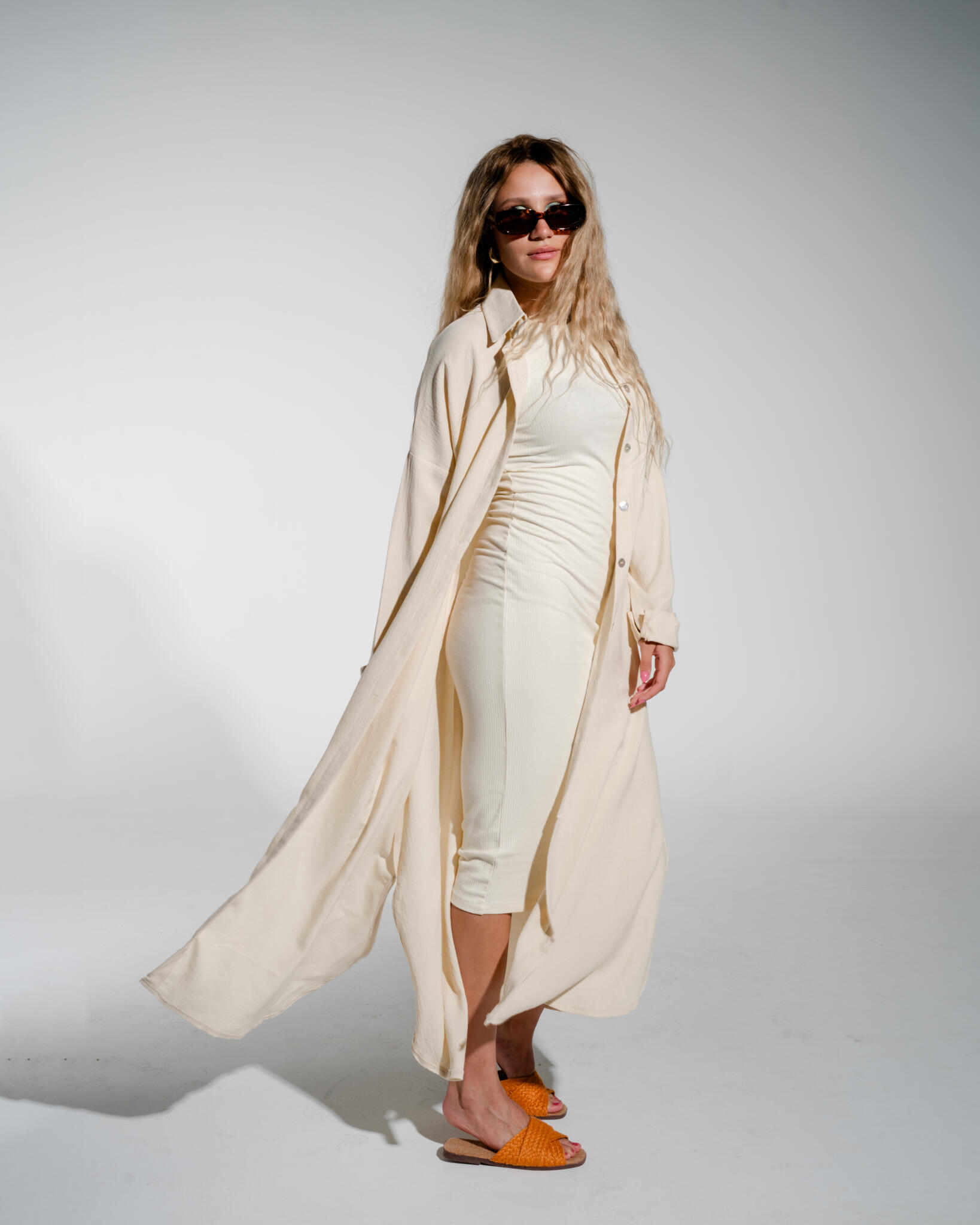 French linen beige long shirt dress 2 inbound6013065356831094954 scaled