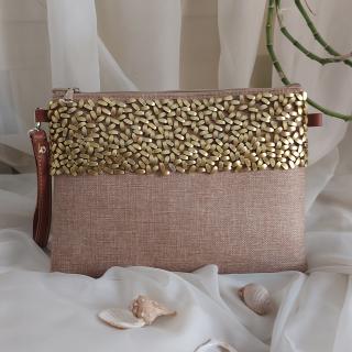 Gold beads clutche