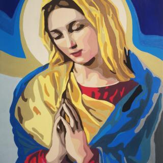 st. mary acrylic painting