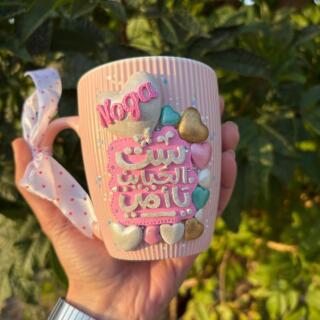 Handmade polymer clay mug personalized with mom’s name and a sweet message – perfect Mother’s Day gift