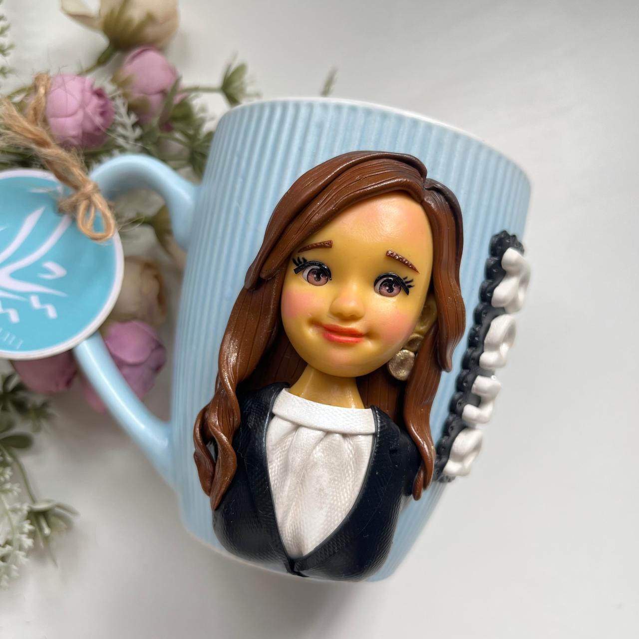 Personalized Business Girl Clay Mug 2 rana2.jpg
