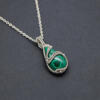 Silver Pendant with Malachite gemstone.