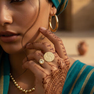 Gold plated double ended ring Gemini and zircon (R254XMG)