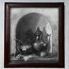 this is a beautifully charcoal and pencil drawing with a rich and vintage feel ,wood frame wih glass .