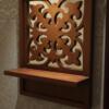 CNC-Arabesque Wooden mirror shelf