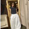A line maxi cotton skirt