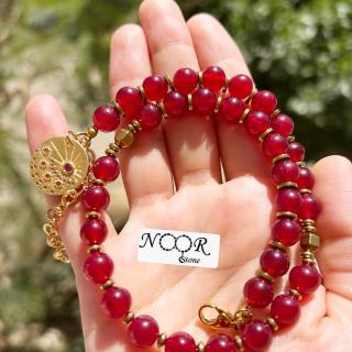 Burgundy agate bracelet rosary