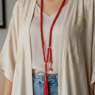 سبحه خشب ١٠٠ خرز خشب احمر