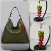 pistachio | burgundy murano bag charm