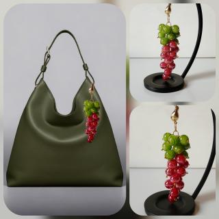 pistachio | burgundy murano bag charm