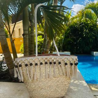 Boho Beach Straw Tote