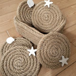 Jute coaster set with box