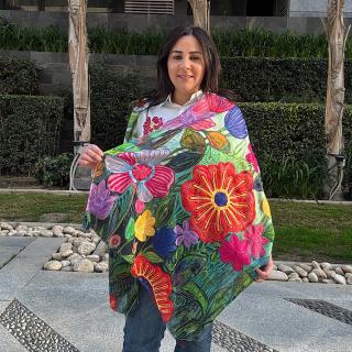 Printed embroidery shawl 3