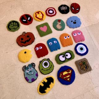 Handmade punch needle characters mug coasters