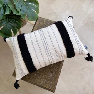 Punch needle grey dotes cushion cover