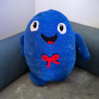 Mr. Blue the smiley plush