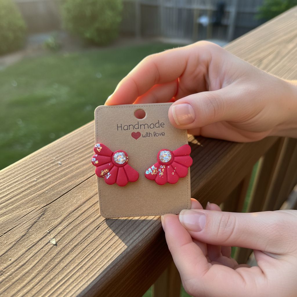 Handmade Daisy Fan Polymer Clay Earrings with Glitter – Summer Collection (Copy) 2 WhatsApp Image 2026 04 28 at hh10.07.13 AM