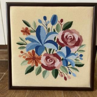 Square Handcrafted Floral Colored Tableau