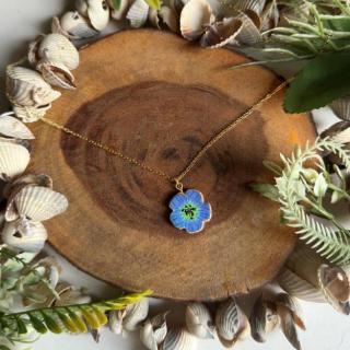 Baby Blue Eyes Flower Necklace