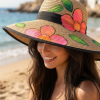 Mixed pink flowers hat