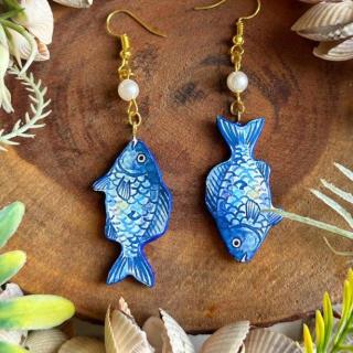 Blue Fish Earrings