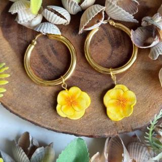 Yellow Pansy Hoops