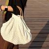 crochet wooden hand bag