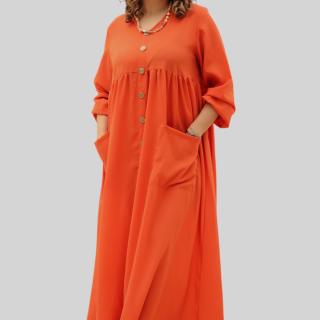 orange chiffon long dress