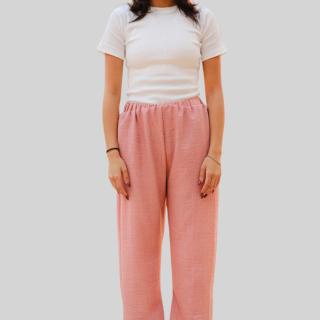 Linen cotton pink pants