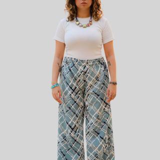 zigzag pants blue teal