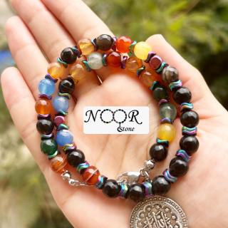 Mixed color agate bracelet rosary