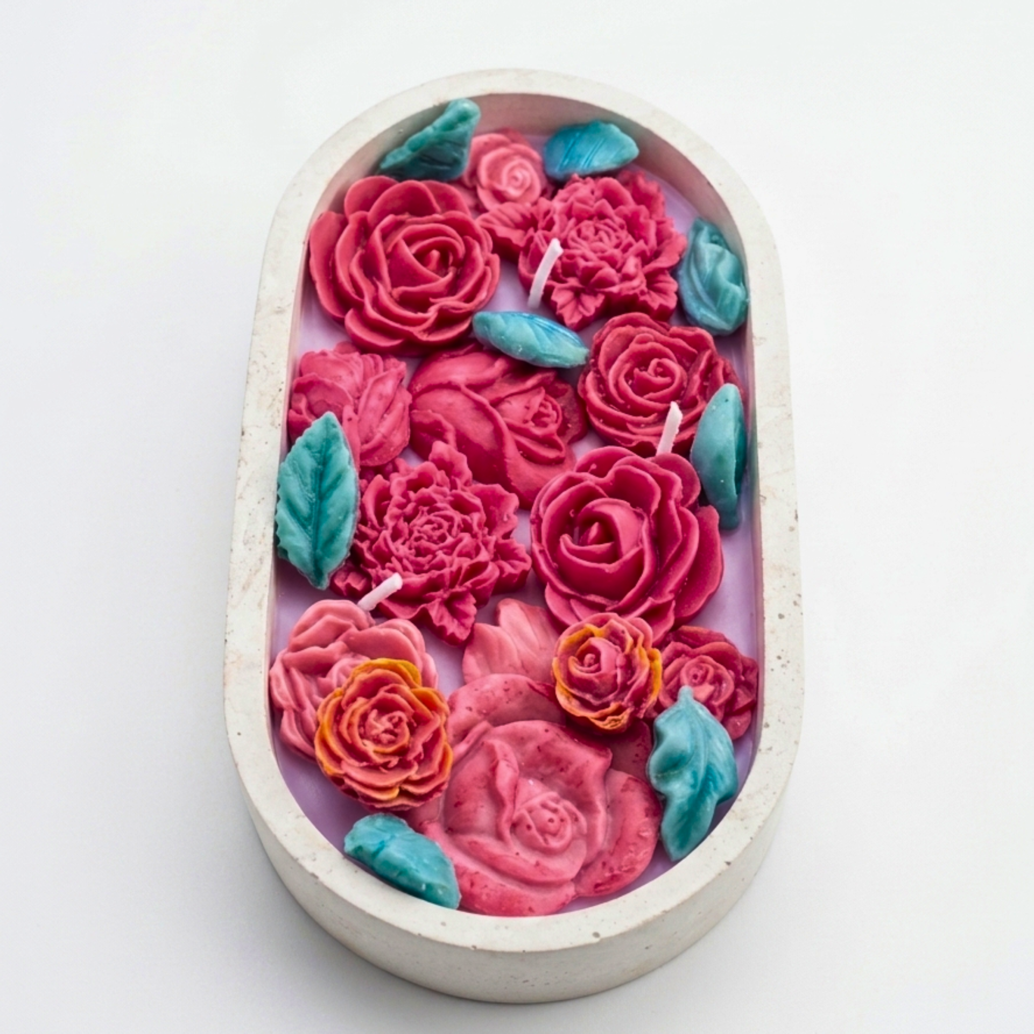 Floral Garden Scented Decorative Candle 3 Handcrafted Floral Rose Scented Candle