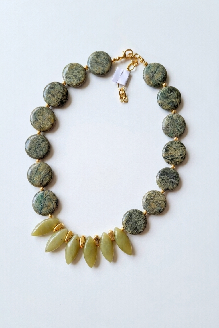 Olive green necklace 1 Olive green necklace