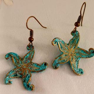 Bluerust Sea star earrings