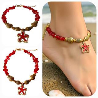 Red | golden fishes Anklet