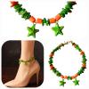 Green | Orange Stars Anklet