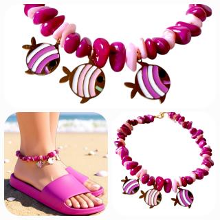 Fuschia | Rose fishes Anklet