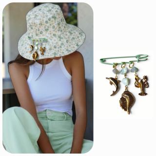 Green Mint Marine creatures Pin