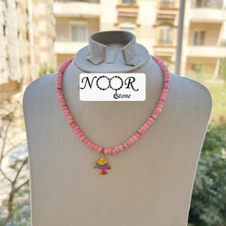 Pink agate necklace
