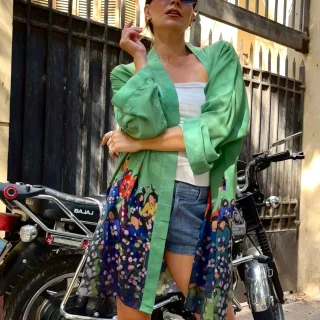 Cotton Harvest Printed Kimono