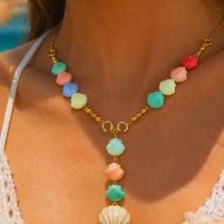 Colorful seashell necklace