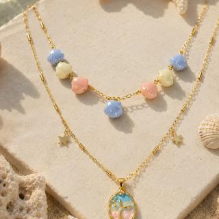2-layered sea necklace