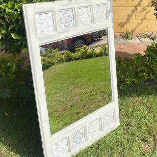 White Grey Tiles Mirror